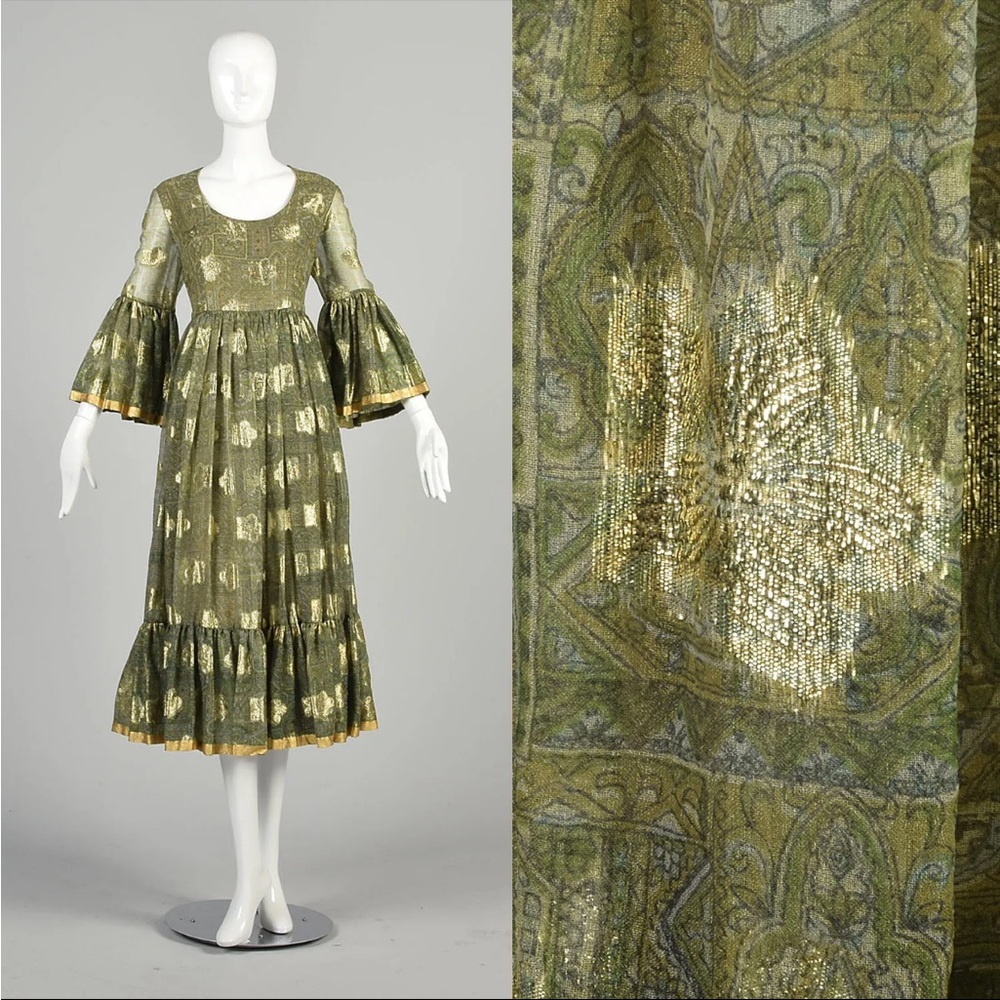 1970s Lillie Rubin Vintage Metallic Gown